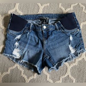 Indigo Blue Denim Maternity Shorts Sz M